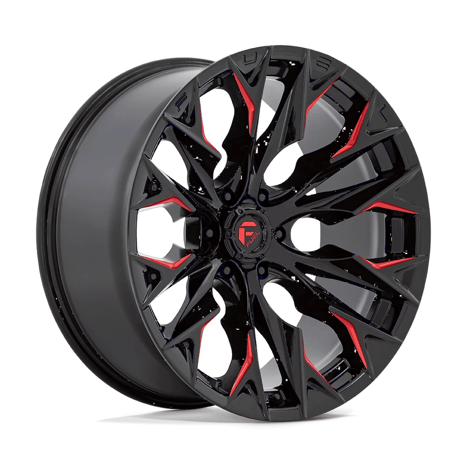 Fuel 1PC D823 FLAME 22x10 ET-18 6x135 Gloss Black Milled w/ Candy Red
