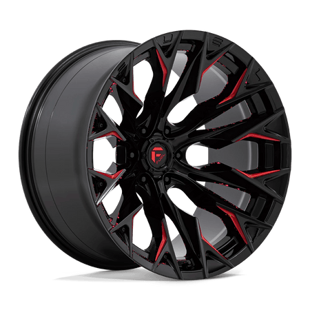 Fuel 1PC D823 FLAME 22x12 ET-44 6x139.7 Gloss Black Milled w/ Candy Red