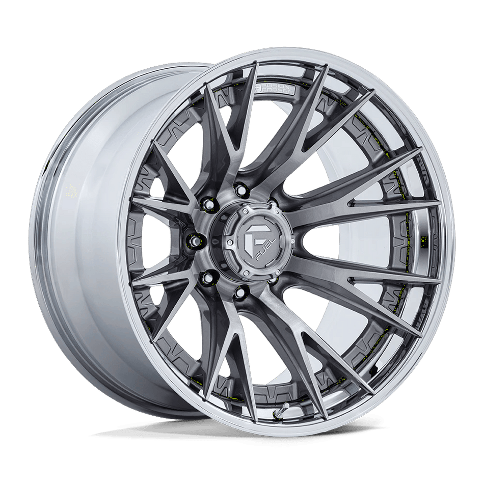 Fuel 1PC FC402 CATALYST 24x12 ET-44 8x180 Platinum w/ Chrome Lip