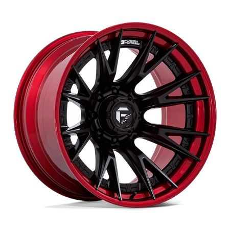Fuel 1PC FC402 CATALYST 22x12 ET-44 8x165.1 Matte Black w/ Candy Red Lip
