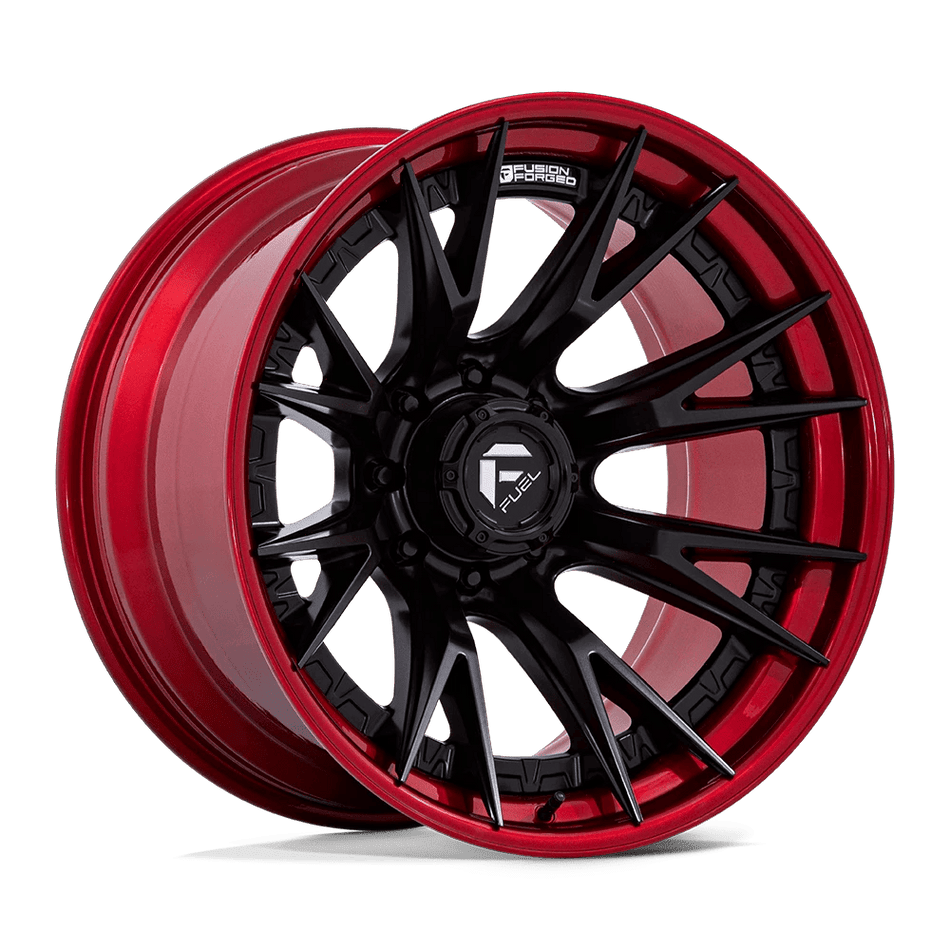 Fuel 1PC FC402 CATALYST 22x12 ET-44 8x170 Matte Black w/ Candy Red Lip