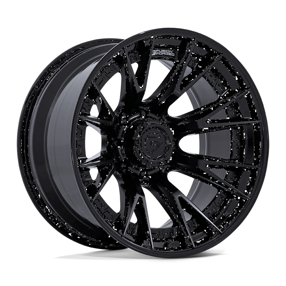 Fuel 1PC FC402 CATALYST 24x12 ET-44 8x180 Matte Black w/ Gloss Black Lip