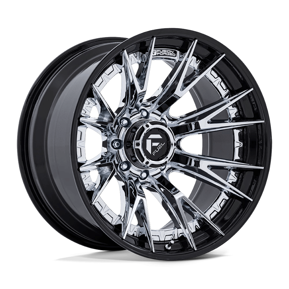Fuel 1PC FC402 CATALYST 22x12 ET-44 8x165.1 Chrome w/ Gloss Black Lip