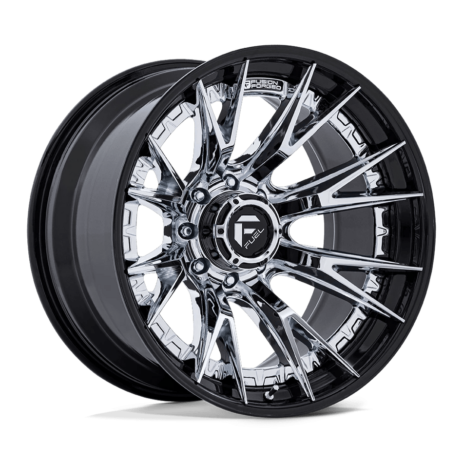 Fuel 1PC FC402 CATALYST 22x12 ET-44 8x165.1 Chrome w/ Gloss Black Lip