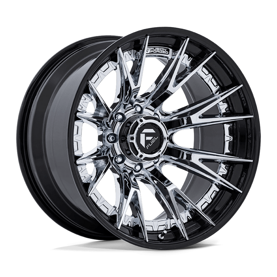Fuel 1PC FC402 CATALYST 24x12 ET-44 8x180 Chrome w/ Gloss Black Lip