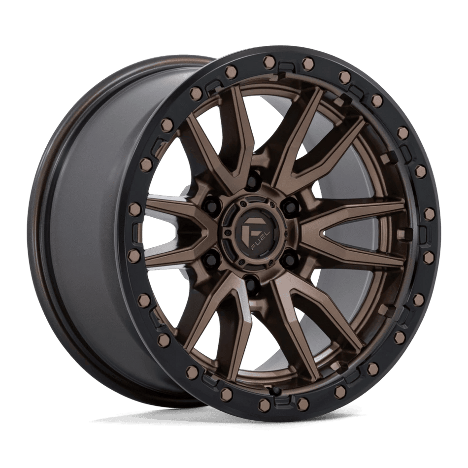 Fuel 1PC D681 REBEL 17x9 ET-12 6x139.7 Matte Bronze Black Bead Ring