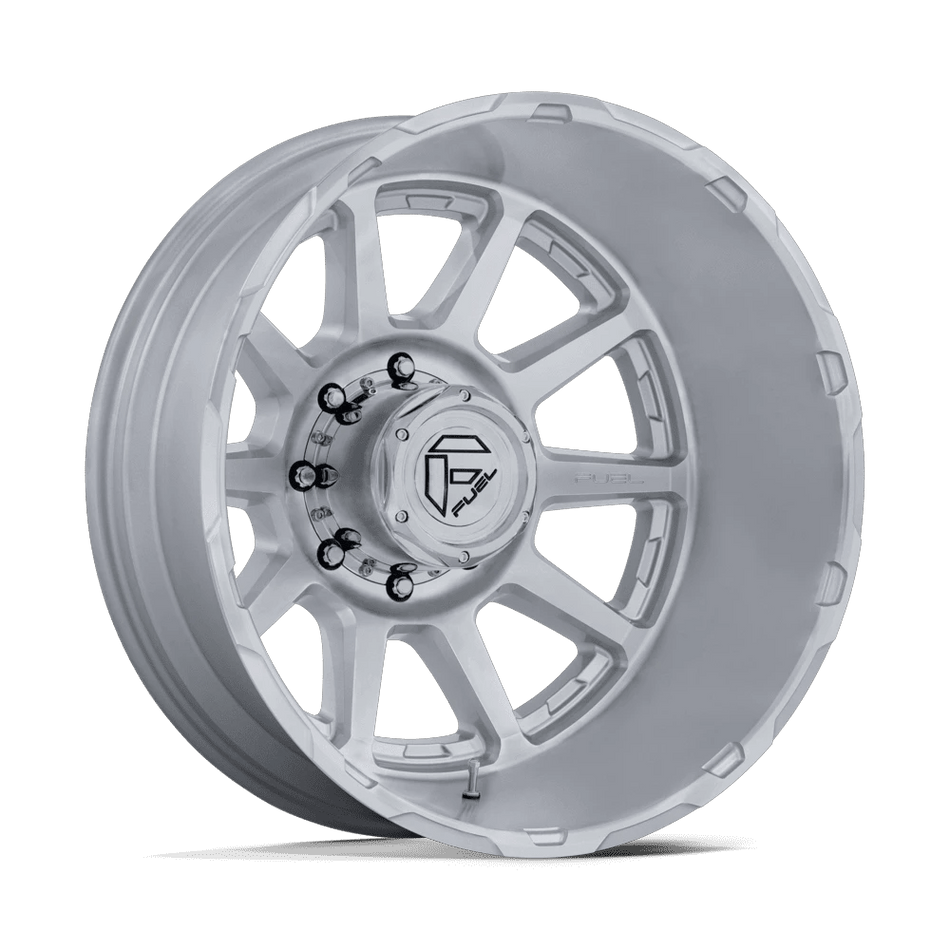 Fuel 1PC D912 CIRCUIT DUALLY 20x8.25 ET-202 10x225 Gloss Silver w/ Machined Face
