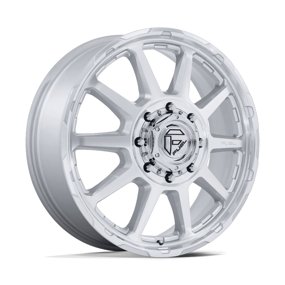 Fuel 1PC D912 CIRCUIT DUALLY 24x8.25 ET105 10x225 Gloss Silver w/ Machined Face