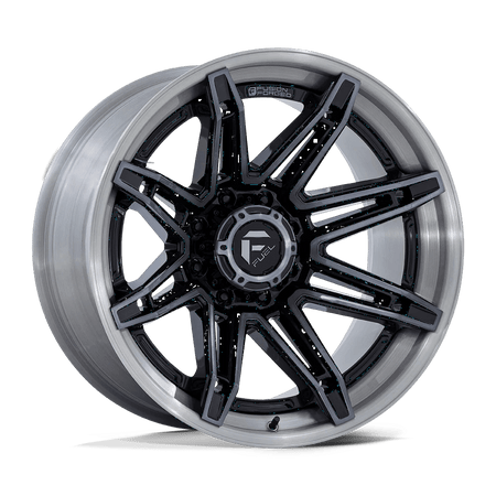Fuel 1PC FC401 BRAWL 22x12 ET-44 6x139.7 Gloss Black w/ Brushed Gray Tint Face & Lip