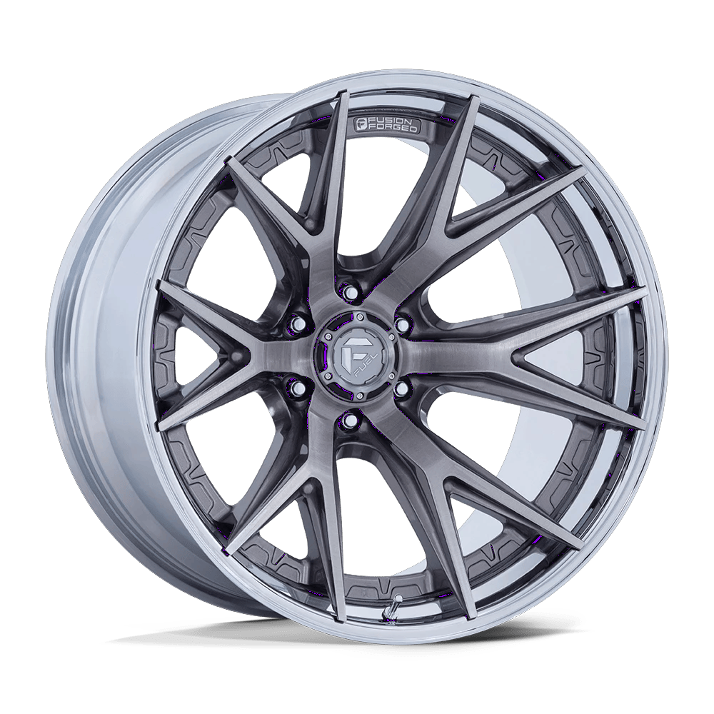 Fuel 1PC FC402 CATALYST 18x9 ET1 6x139.7 Platinum w/ Chrome Lip
