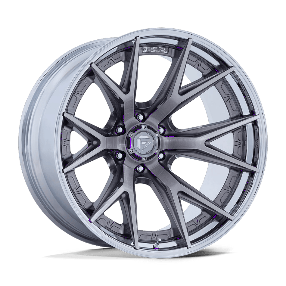 Fuel 1PC FC402 CATALYST 22x12 ET-44 6x139.7 Platinum w/ Chrome Lip
