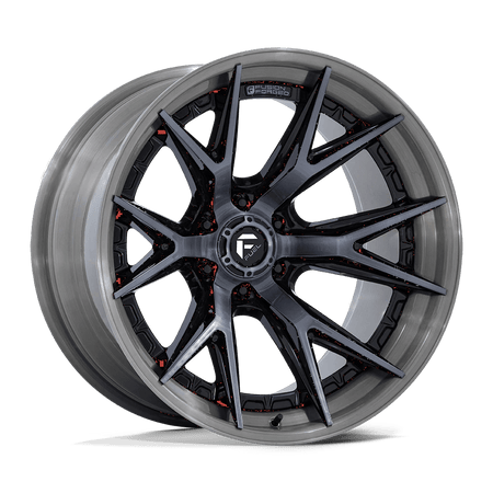 Fuel 1PC FC402 CATALYST 24x12 ET-44 6x139.7 Gloss Black w/ Brushed Gray Tint Face & Lip