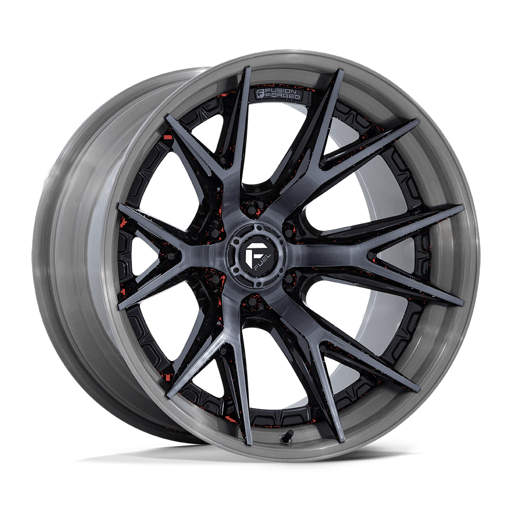Fuel 1PC FC402 CATALYST 24x12 ET-44 6x135 Gloss Black w/ Brushed Gray Tint Face & Lip