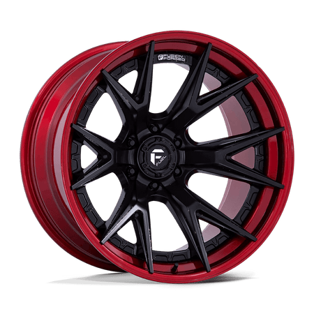 Fuel 1PC FC402 CATALYST 22x12 ET-44 6x139.7 Matte Black w/ Candy Red Lip
