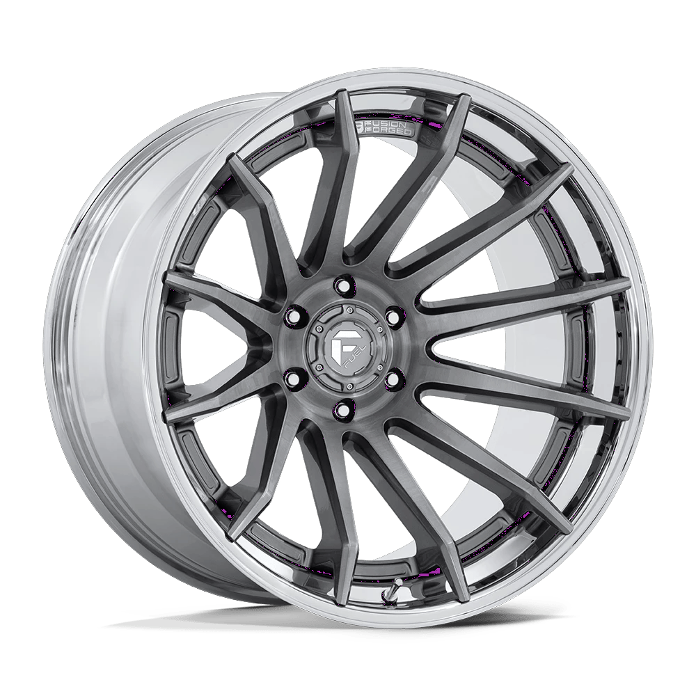 Fuel 1PC FC403 BURN 20x9 ET1 6x139.7 Platinum w/ Chrome Lip