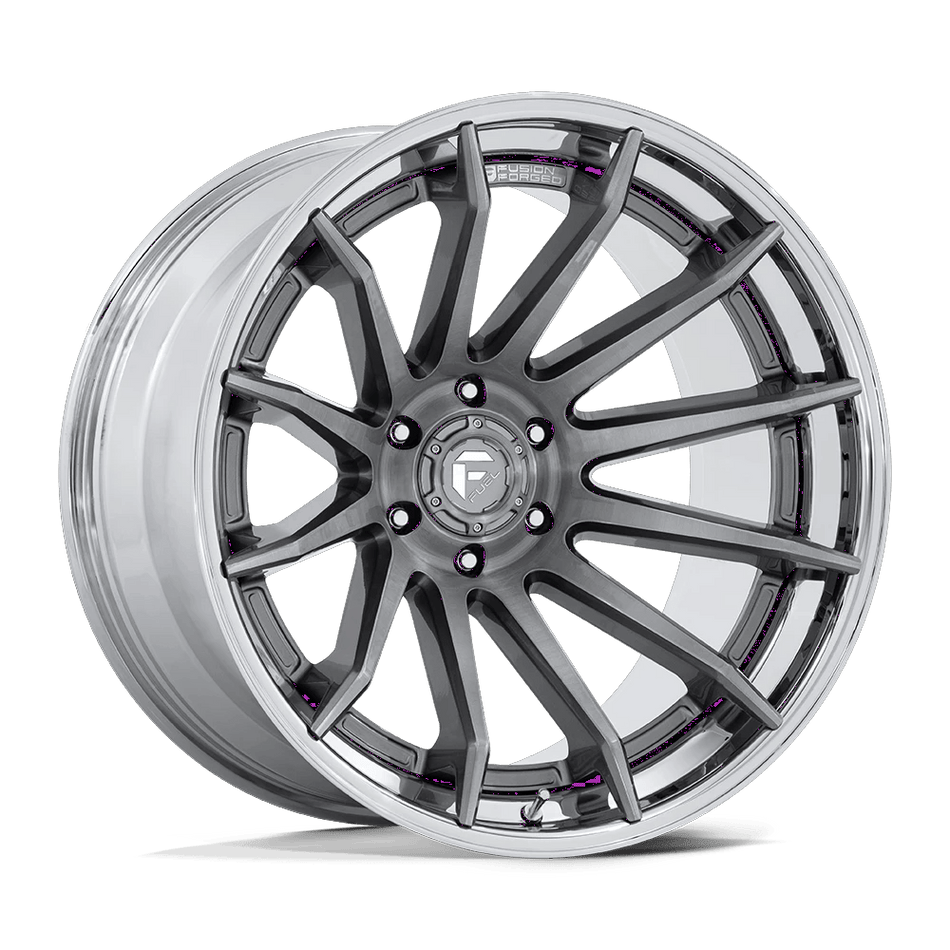Fuel 1PC FC403 BURN 24x12 ET-44 5x127 Platinum w/ Chrome Lip