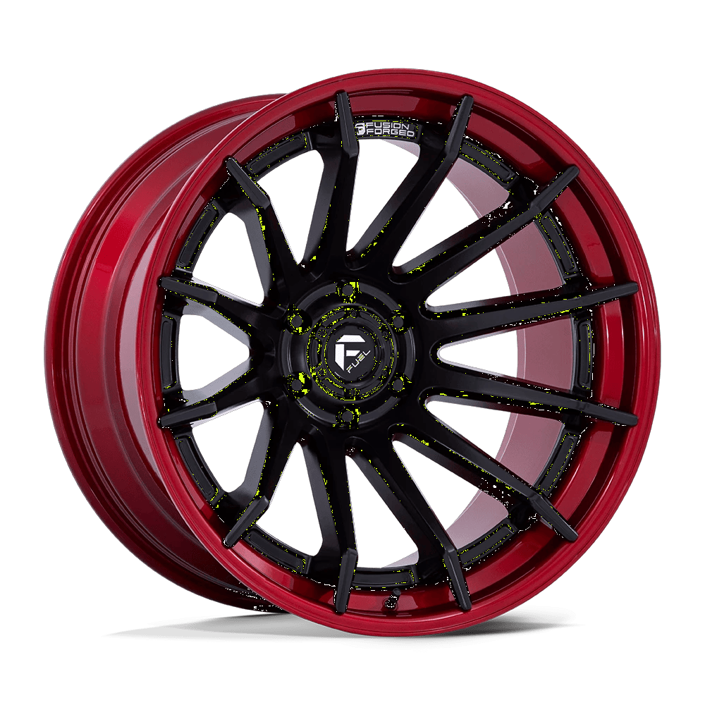 Fuel 1PC FC403 BURN 22x12 ET-44 6x139.7 Matte Black w/ Candy Red Lip