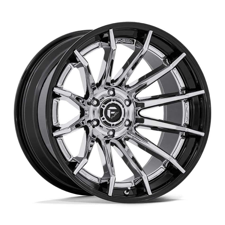 Fuel 1PC FC403 BURN 24x12 ET-44 5x127 Chrome w/ Gloss Black Lip