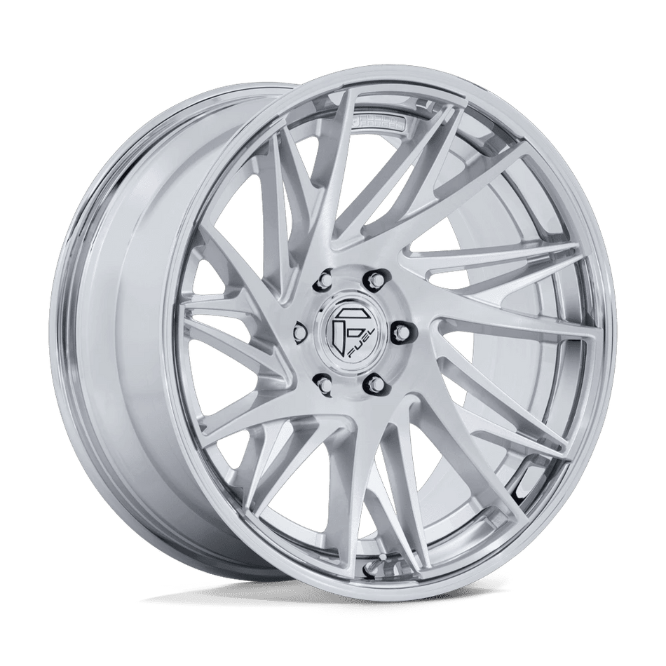Fuel 1PC FC405 DYNAMO 24x10 ET0 6x139.7 Gloss Silver w/ Chrome Lip & Brushed Face