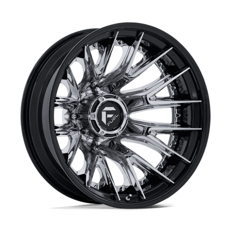 Fuel 1PC D407 CATALYST DUALLY 24x8.25 ET-221 8x210 Chrome w/ Gloss Black Lip
