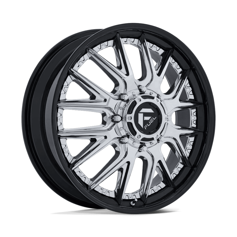 Fuel 1PC D407 CATALYST DUALLY 20x8.25 ET105 8x210 Chrome w/ Gloss Black Lip