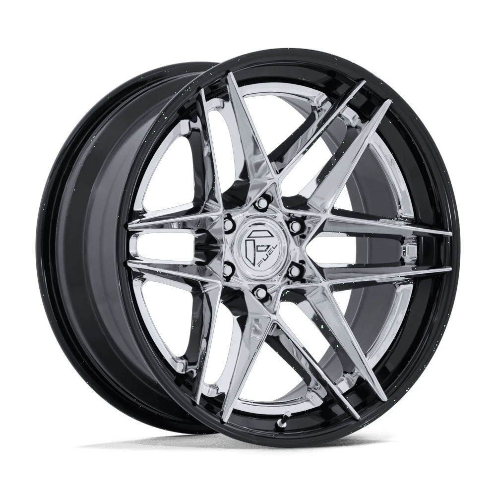Fuel 1PC FC408 FLIGHT 22x10 ET-18 6x135 Chrome w/ Gloss Black Lip