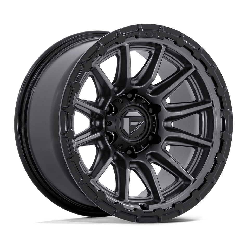 Fuel 1PC FC866 PISTON 17x9 ET-12 6x139.7 Matte Gunmetal w/ Gloss Black Lip