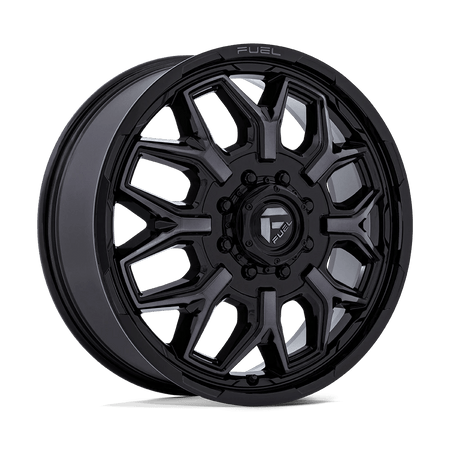 Fuel 1PC D875 FLUX DUALLY 22x8.25 ET104 8x210 Gloss Black Brushed Face w/ Gray Tint