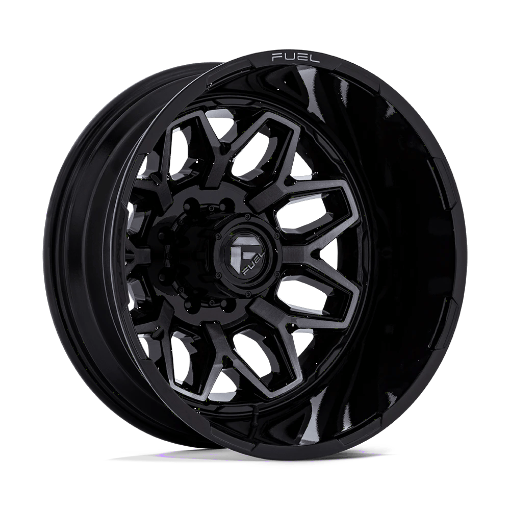 Fuel 1PC D875 FLUX DUALLY 20x8.25 ET-201 8x170 Gloss Black Brushed Face w/ Gray Tint
