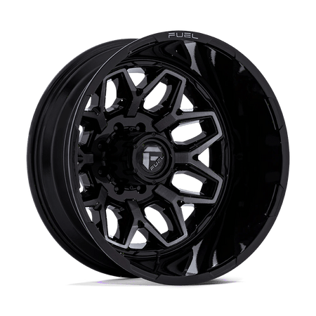 Fuel 1PC D875 FLUX DUALLY 20x8.25 ET-201 8x165.1 Gloss Black Brushed Face w/ Gray Tint
