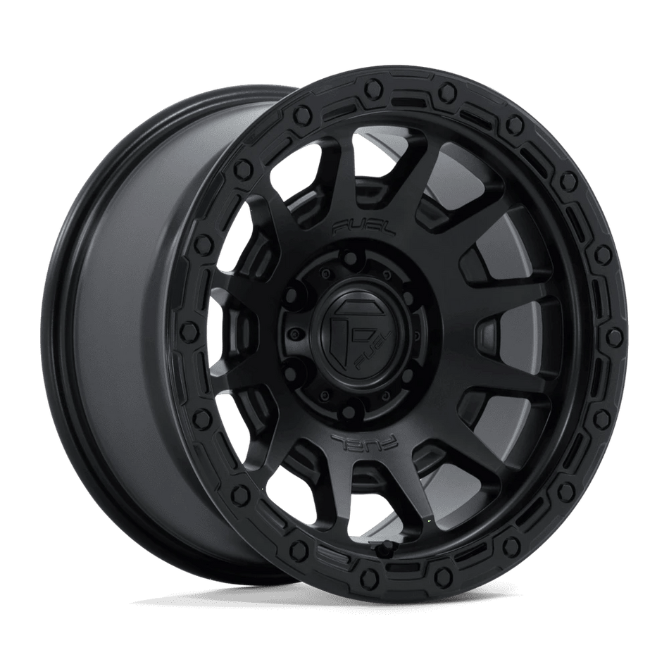 Fuel 1PC FC884 FORTRESS 17x8.5 ET0 6x120 Matte Black w/ Gloss Black Lip