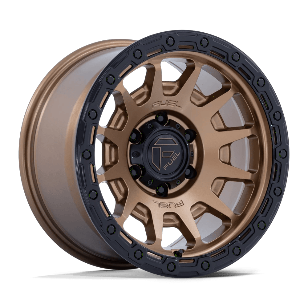 Fuel 1PC FC884 FORTRESS 17x8.5 ET0 6x120 Matte Bronze w/ Gloss Black Lip