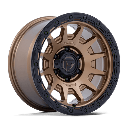 Fuel 1PC FC884 FORTRESS 17x8.5 ET0 6x135 Matte Bronze w/ Gloss Black Lip