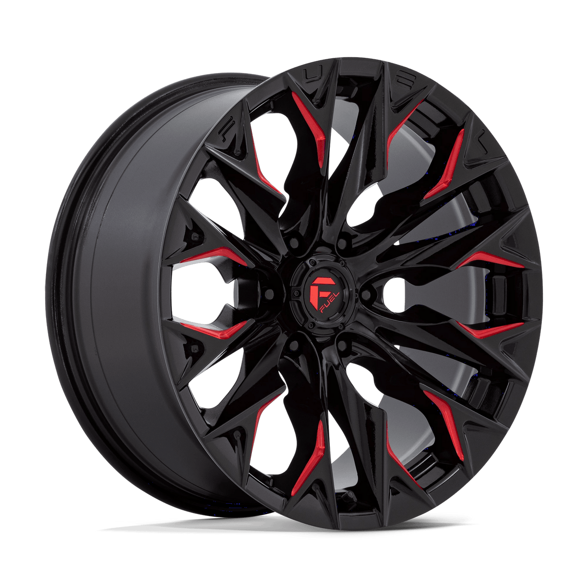 Fuel 1PC D823 FLAME 20x9 ET1 6x135 Gloss Black Milled w/ Candy Red