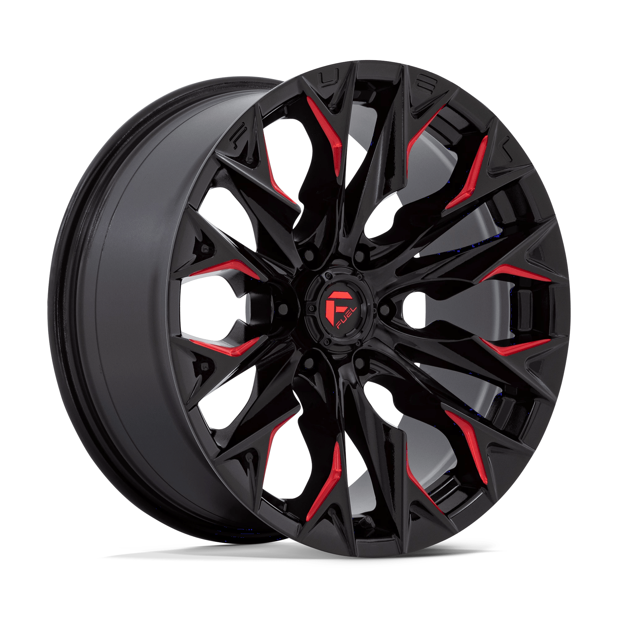 Fuel 1PC D823 FLAME 20x9 ET1 6x135 Gloss Black Milled w/ Candy Red