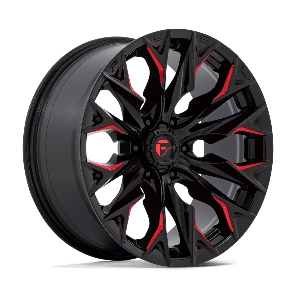 Fuel 1PC D823 FLAME 20x9 ET1 6x135 Gloss Black Milled w/ Candy Red