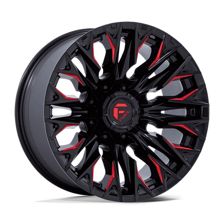 Fuel 1PC D823 FLAME 20x9 ET1 8x170 Gloss Black Milled w/ Candy Red