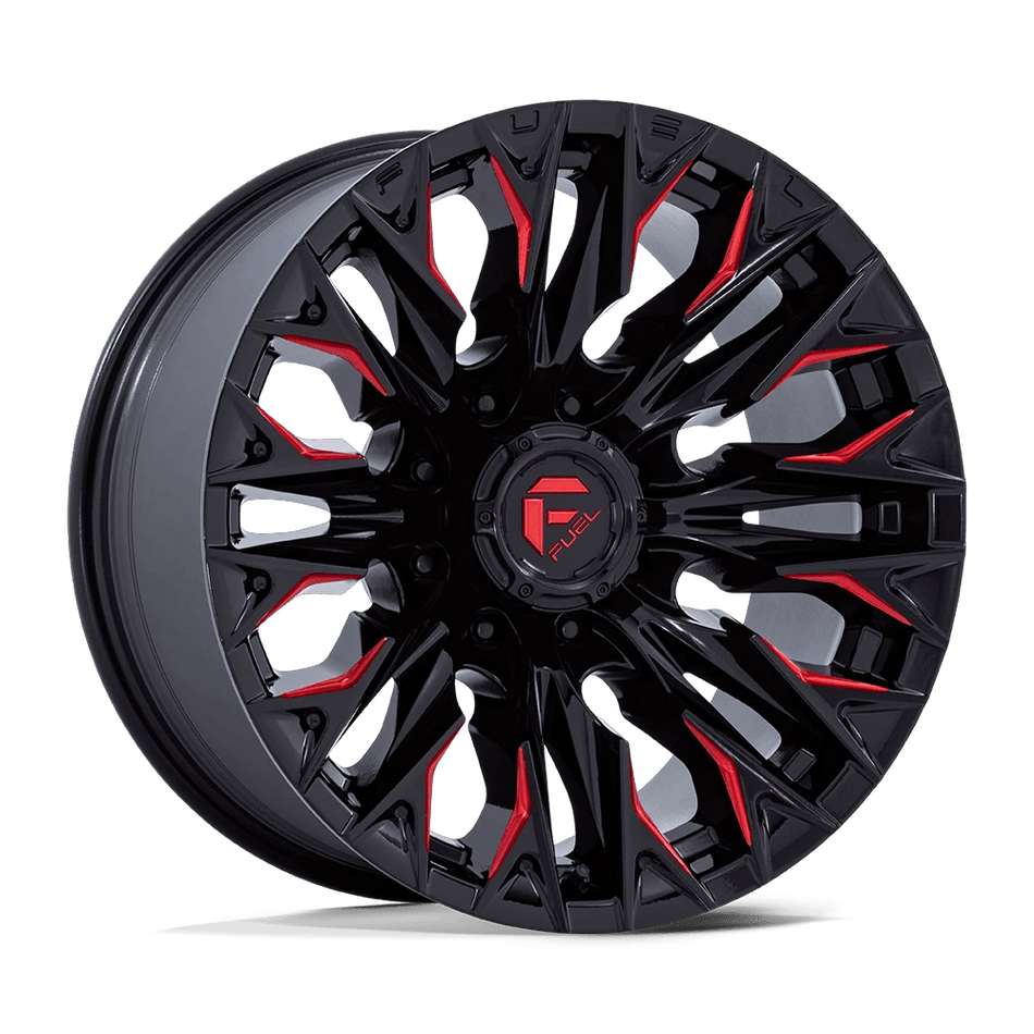 Fuel 1PC D823 FLAME 20x9 ET1 8x170 Gloss Black Milled w/ Candy Red