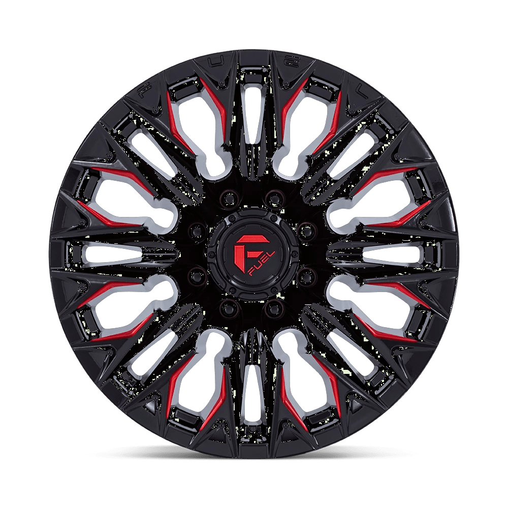 Fuel 1PC D823 FLAME 20x9 ET20 8x170 Gloss Black Milled w/ Candy Red