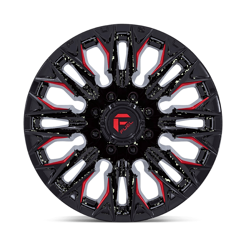 Fuel 1PC D823 FLAME 20x9 ET20 8x180 Gloss Black Milled w/ Candy Red