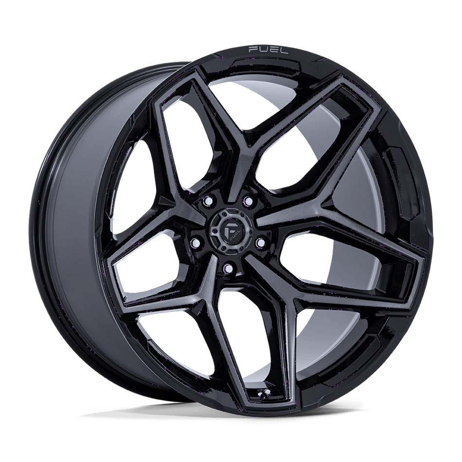 Fuel 1PC FLUX 17x9 ET-12 5x127 Gloss Black Brushed Face w/ Gray Tint
