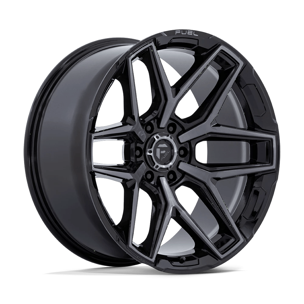 Fuel 1PC FLUX 20x9 ET1 6x135 Gloss Black Brushed Face w/ Gray Tint