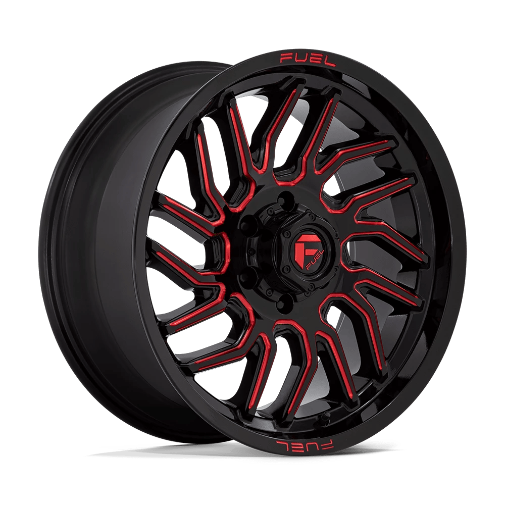 Fuel 1PC D808 HURRICANE 20x9 ET20 6x139.7 Gloss Black Milled w/ Red Tint