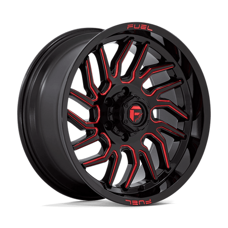 Fuel 1PC D808 HURRICANE 20x9 ET1 6x135 Gloss Black Milled w/ Red Tint