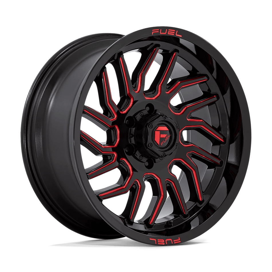 Fuel 1PC D808 HURRICANE 20x9 ET1 6x135 Gloss Black Milled w/ Red Tint