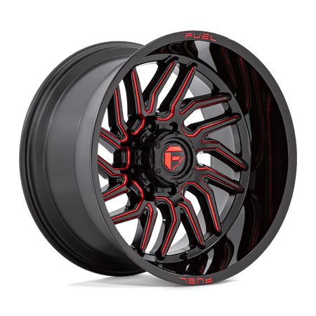 Fuel 1PC D808 HURRICANE 22x12 ET-44 5x139.7 Gloss Black Milled w/ Red Tint