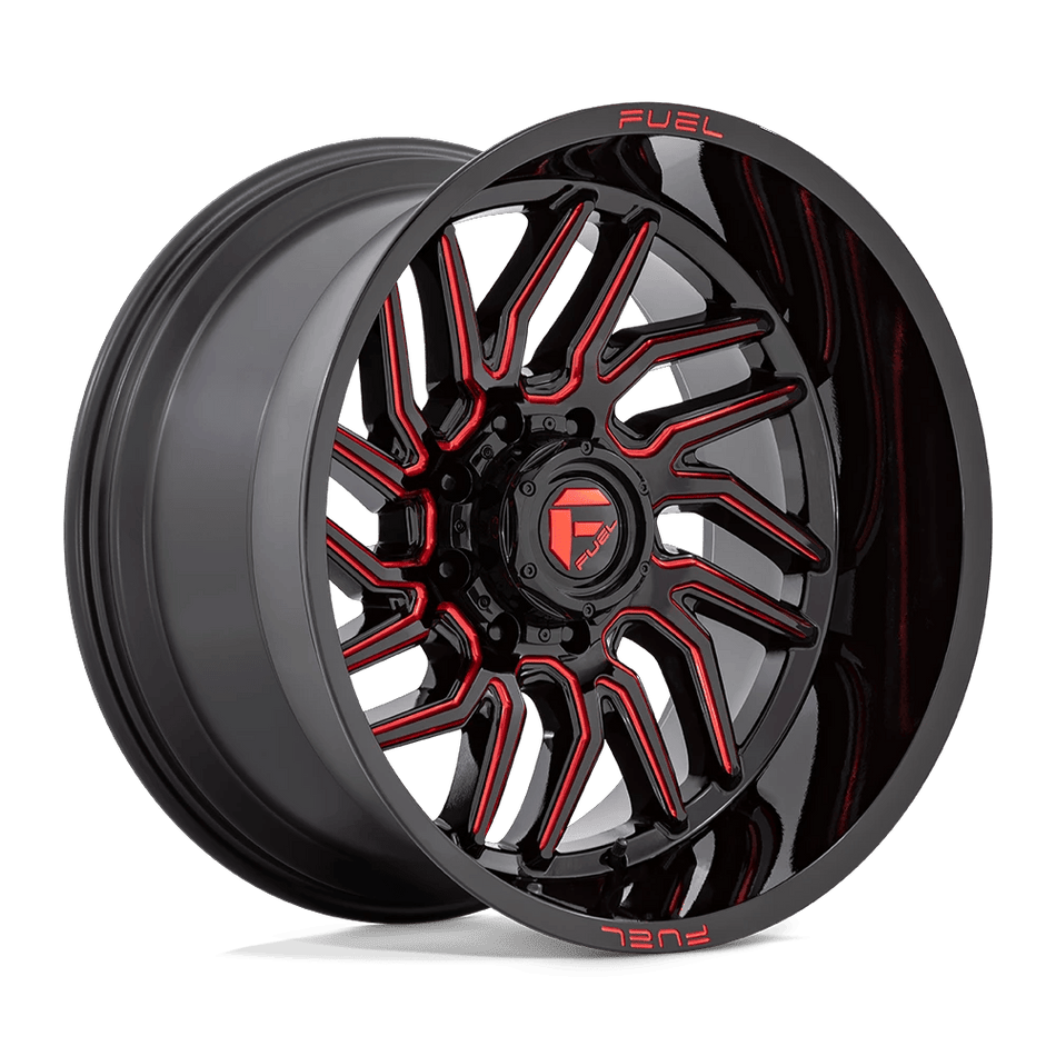Fuel 1PC D808 HURRICANE 20x10 ET-18 5x150 Gloss Black Milled w/ Red Tint