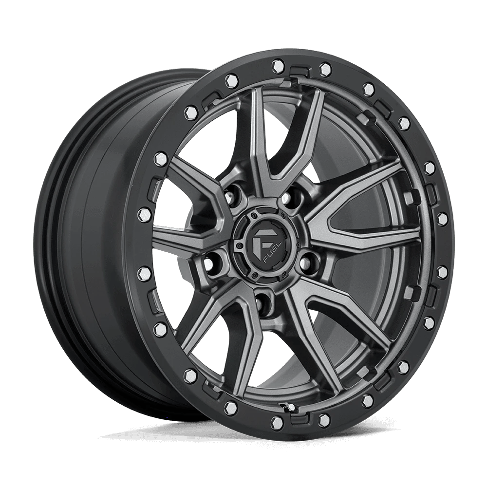 Fuel 1PC D680 REBEL 17x9 ET-12 5x127 Matte Gunmetal Black Bead Ring