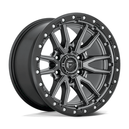 Fuel 1PC D680 REBEL 18x9 ET-12 6x139.7 Matte Gunmetal Black Bead Ring