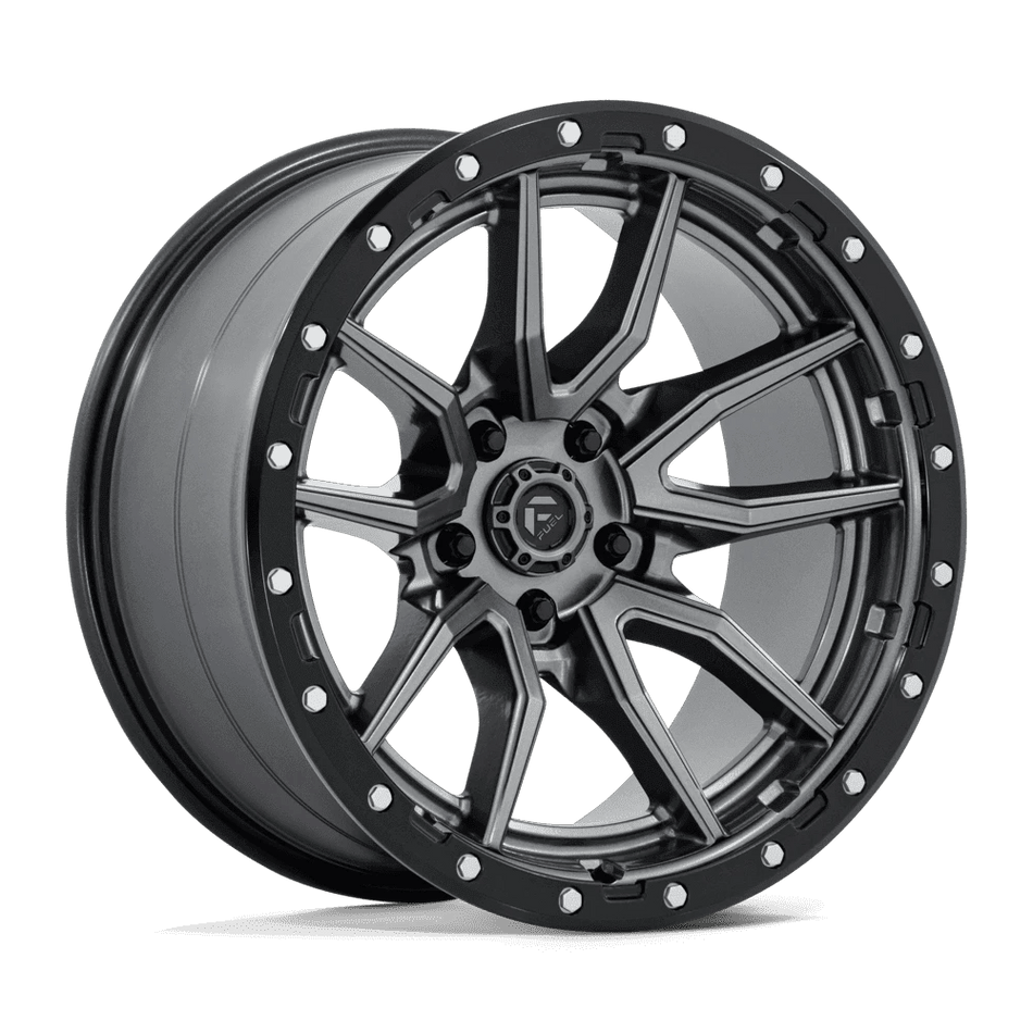 Fuel 1PC D680 REBEL 20x10 ET-18 5x139.7 Matte Gunmetal Black Bead Ring